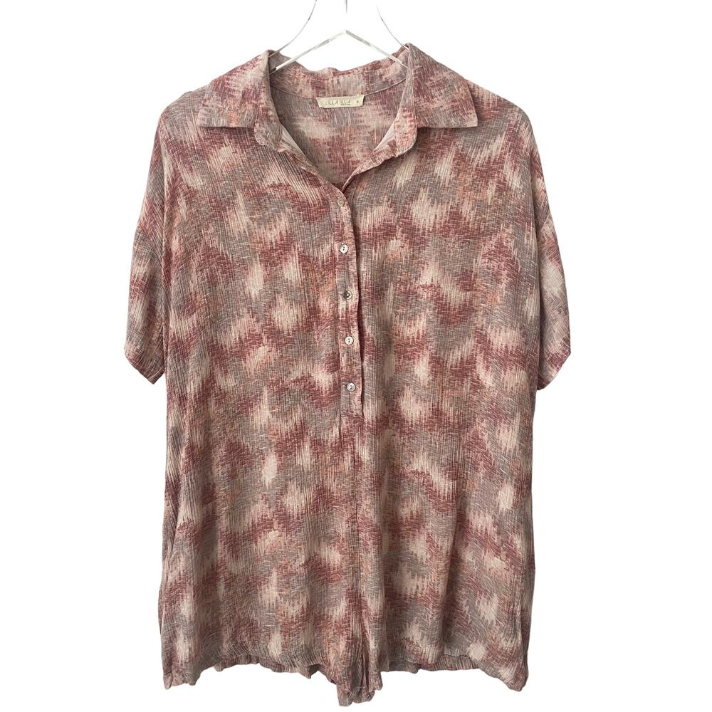 ILLA ILLA BUTTON DOWN ABSTRACT ROMPER SIZE SMALL